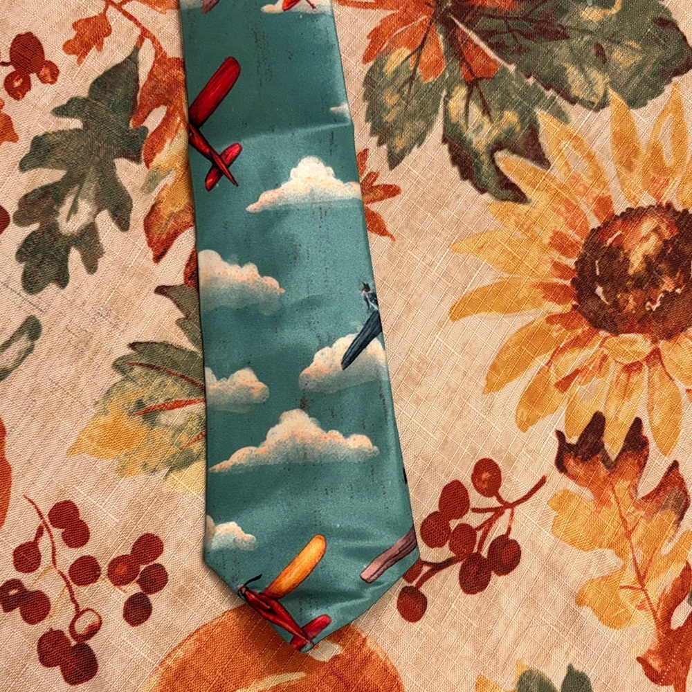 Brand new aviation tie in green color.